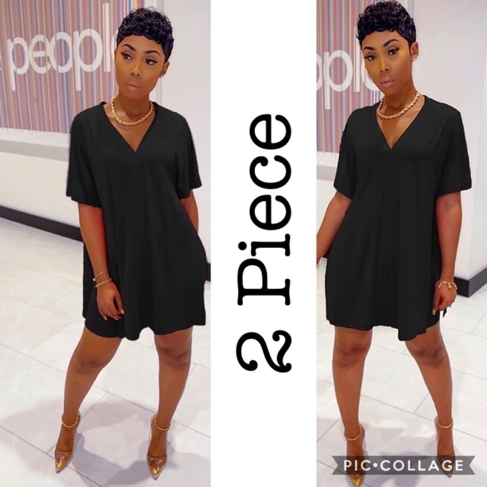 Two Piece Black Biker’s Shorts & Top